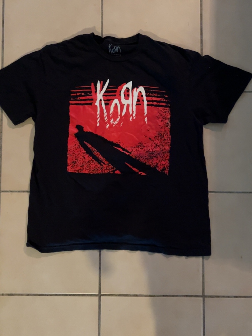 KORN Mens Black Large Band Shirt